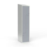 Skoleskab 1x400 Skr&aring;t tag, Z-d&oslash;r Gr&aring; st&aring;ld&oslash;r Greb for h&aelig;ngel&aring;s