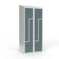 Skoleskab 2x400 Skr&aring;t tag, Z-d&oslash;r VirrVarr Black laminatd&oslash;r Greb for h&aelig;ngel&aring;s