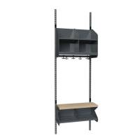 BST Kombination C,  Startsektion 2 pladser B 600 mm, m&oslash;rk gr&aring;