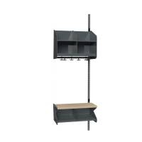 BST Kombination C,  P&aring;bygningssektion 2 pladser B 600 mm, m&oslash;rk gr&aring;