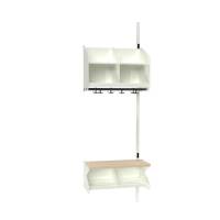 BST Kombination C,  P&aring;bygningssektion 2 pladser B 600 mm, hvid