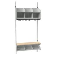 BST Kombination C,  Startsektion 3 pladser B 900 mm, lys gr&aring;