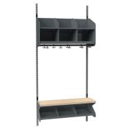 BST Kombination C,  Startsektion 3 pladser B 900 mm, m&oslash;rk gr&aring;