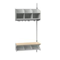 BST Kombination C,  P&aring;bygningssektion 3 pladser B 900 mm, lys gr&aring;