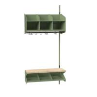 BST Kombination C,  P&aring;bygningssektion 3 pladser B 900 mm, gr&oslash;n