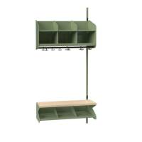 BST Kombination C,  P&aring;bygningssektion 3 pladser B 900 mm, gr&oslash;n