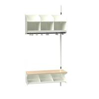 BST Kombination C,  P&aring;bygningssektion 3 pladser B 900 mm, hvid