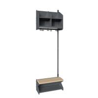 BST Kombination D,  P&aring;bygningssektion 2 pladser B 600 mm, m&oslash;rk gr&aring;