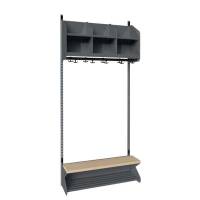 BST Kombination D,  Startsektion 3 pladser B 900 mm, m&oslash;rk gr&aring;