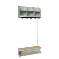 BST Kombination D,  P&aring;bygningssektion 3 pladser B 900 mm, lys gr&aring;