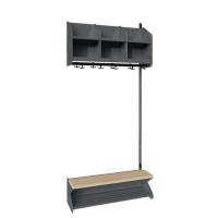 BST Kombination D,  P&aring;bygningssektion 3 pladser B 900 mm, m&oslash;rk gr&aring;