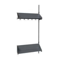 BST Kombination F, P&aring;bygningssektion 3 pladser B 900 mm, m&oslash;rk gr&aring;