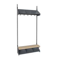 BST Kombination G, Startsektion 3 pladser B 900 mm, m&oslash;rk gr&aring;