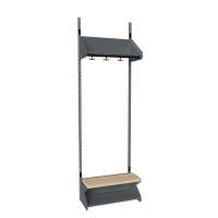 BST Kombination H, Startsektion 2 pladser B 600 mm, m&oslash;rk gr&aring;