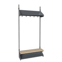 BST Kombination H, Startsektion 3 pladser B 900 mm, m&oslash;rk gr&aring;