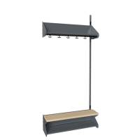 BST Kombination H, P&aring;bygningssektion 3 pladser B 900 mm, m&oslash;rk gr&aring;