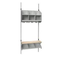 BST Kombination C, Startsektion 3 pladser B 750 mm, lys gr&aring;