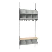 BST Kombination C, Startsektion 3 pladser B 750 mm, lys gr&aring;