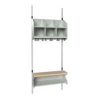 BST Kombination D, Startsektion 3 pladser B 750 mm, lys gr&aring;