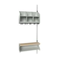 BST Kombination D, P&aring;bygningssektion 3 pladser B 750 mm,  lys gr&aring;