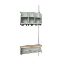 BST Kombination D, P&aring;bygningssektion 3 pladser B 750 mm,  lys gr&aring;