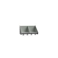 BST Hattehylde med skillev&aelig;gge, 2 pladser B500 mm Lys gr&aring;