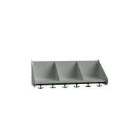 BST Hattehylde med skillev&aelig;gge, 3 pladser B750 mm Lys gr&aring;