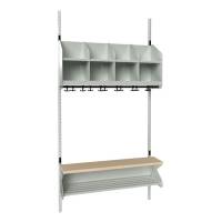 BST Kombination D, Startsektion 4 pladser B 1000 mm, lys gr&aring;