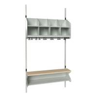 BST Kombination D, Startsektion 4 pladser B 1000 mm, lys gr&aring;