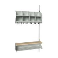 BST Kombination D, P&aring;bygningssektion 4 pladser B 1000 mm,lys gr&aring;