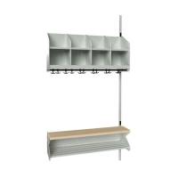 BST Kombination D, P&aring;bygningssektion 4 pladser B 1000 mm,lys gr&aring;