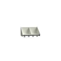 BST Hattehylde med skillev&aelig;gge, 2 pladser B500 mm Hvid