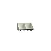 BST Hattehylde med skillev&aelig;gge, 2 pladser B500 mm Hvid