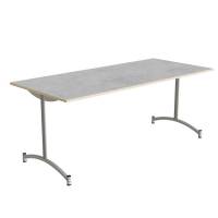 Bord Zeb 231, 1800x800 mm H&oslash;jde 720 mm, Lys gr&aring; linoleum, Alu stel