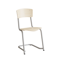 Stol Mia 190 birk laminat med alugr&aring; ben, siddeh&oslash;jde 440 mm