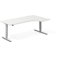 H&aelig;ve-s&aelig;nkebord DNA, Hvid 2000x1200mm H&oslash;jre 2-ben/Alugr&aring;