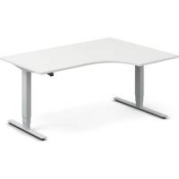 H&aelig;ve-s&aelig;nkebord DNA, Hvid 1600x1200mm H&oslash;jre 2-ben/Alugr&aring;