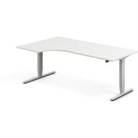 H&aelig;ve-s&aelig;nkebord DNA, Hvid 2000x1200mm Venstre 2-ben/Alugr&aring;