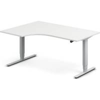 H&aelig;ve-s&aelig;nkebord DNA, Hvid 1600x1200mm Venstre 2-ben/Alugr&aring;