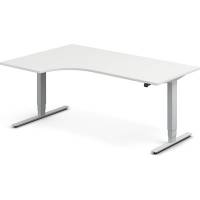 H&aelig;ve-s&aelig;nkebord DNA, Hvid 1800x1200mm Venstre 2-ben/Alugr&aring;