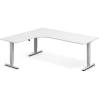 H&aelig;ve-s&aelig;nkebord DNA, Hvid 2000x1800mm Venstre 3-ben/Alugr&aring;