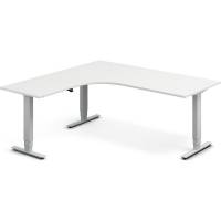 H&aelig;ve-s&aelig;nkebord DNA, Hvid 1800x1800mm Venstre 3-ben/Alugr&aring;