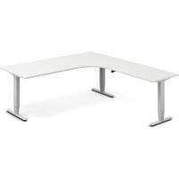 H&aelig;ve-s&aelig;nkebord DNA, Hvid 2000x2200mm H&oslash;jre 3-ben/Alugr&aring;