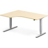 H&aelig;ve-s&aelig;nkebord DNA, Birk 1600x1200 mm Venstre 2-ben/Alugr&aring;