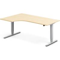 H&aelig;ve-s&aelig;nkebord DNA, Birk 1800x1200 mm Venstre 2-ben/Alugr&aring;