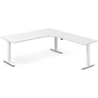 H&aelig;ve-s&aelig;nkebord DNA, Hvid 2000x2200mm H&oslash;jre 3-ben/Hvid