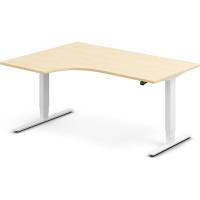 H&aelig;ve-s&aelig;nkebord DNA, Birk 1600x1200 mm Venstre 2-ben/Hvid