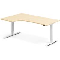 H&aelig;ve-s&aelig;nkebord DNA, Birk 1800x1200 mm Venstre 2-ben/Hvid