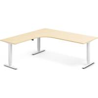 H&aelig;ve-s&aelig;nkebord DNA, Birk 2000x2000 mm Venstre 3-ben/Hvid