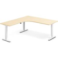 H&aelig;ve-s&aelig;nkebord DNA, Birk 1800x2000 mm Venstre 3-ben/Hvid